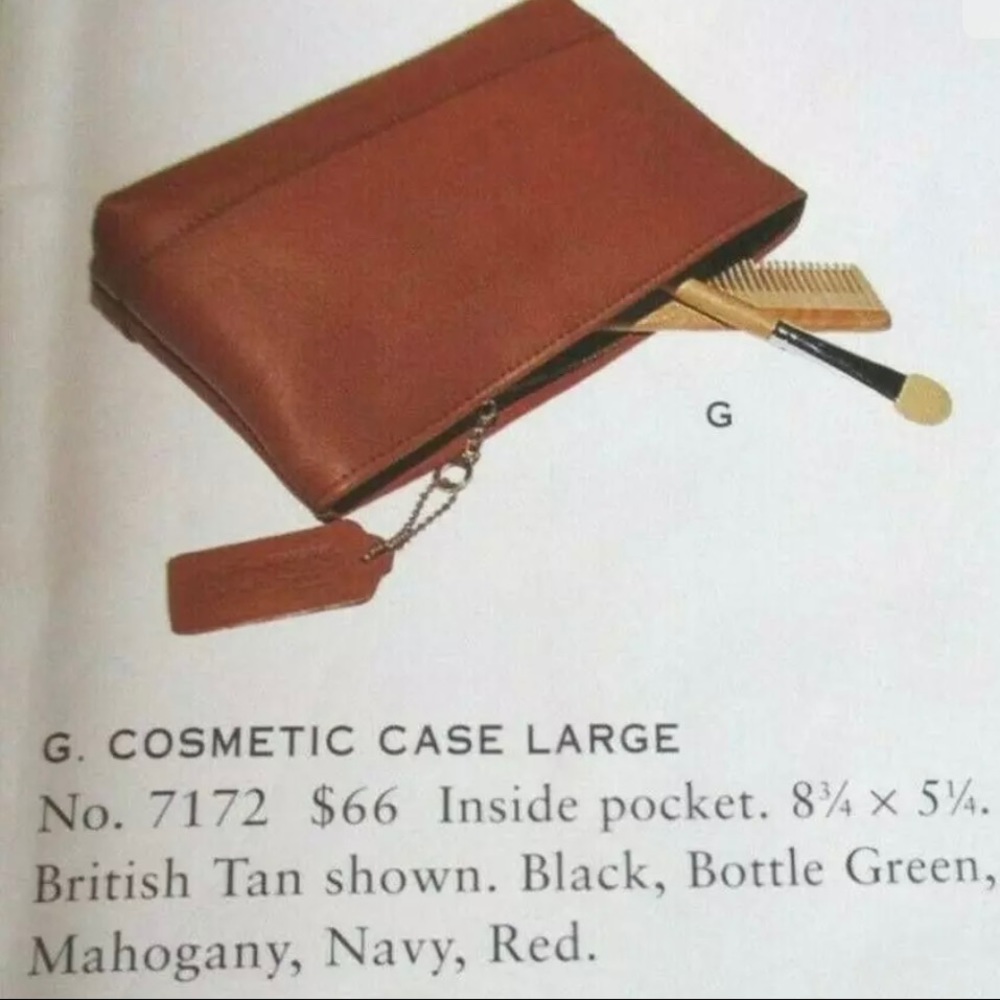 New, Vintage COACH Large cosmetic Case makeup money Pouch 7172, mahogany